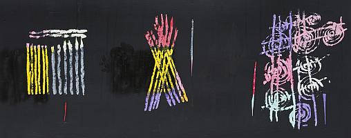 O.T. | 2019 | Ritzung | Acryl Wachskreide Papier | 22x50cm
